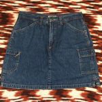 Vintage Y2K 2000s Faded Glory Mini Cargo Denim Jeans Skirt Navy Blue Dark Wash Grunge Acubi Streetwear gorpcore rave Size 8 Photo 0