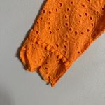 LIONESS  Eyelet Cutout High Neck Mini Dress Women's XL Orange Lace Party Cocktail Photo 10