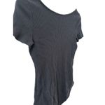 Brooks Brothers Luxe Short Sleeve Scoop Neck Ribbed Bodysuit Black Size Large Photo 3