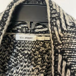 Blu Pepper Knit For You Black and Ivory Cardigan Sweater small Photo 7