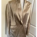 Madewell  Satin Oversized Blazer Matchstick Beige Mid Length 00 Photo 3