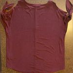Gibson Latimer  Cold Shoulder Bat Wing Top in Burgundy - size large Photo 8