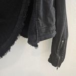 Free People  Denim Drape Front Moto Jacket Women's size 0 Photo 7