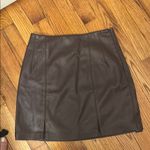 Topshop  Brown Faux Leather Pencil Skirt Photo 1