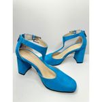 Adrienne Vittadini  Sandals Size 6.5 Blue Poetic Block Heel Ankle Strap Photo 4