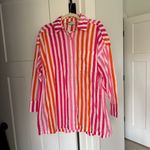 Beach Riot  Alexa Top Sunset Pink Orange Striped Button Down Photo 1
