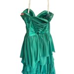 Handmade  Women's Size 2 Sea Foam Green Hi Low Midi Dress Strapless Wedding Photo 1