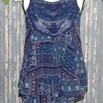 Altar'd State Crochet Blue Patchwork Sleeveless Blouse Top Size XS Flowy Photo 0