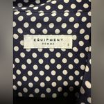 Equipment  Femme Silk Navy and White Polka Dot Shirt Photo 4