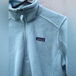 Patagonia  Classic Synchill Marsupial Light Blue Pullover Women’s Sweater Sz L Photo 2