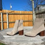 Nordstrom Grey Suede Squared Toe Zip Ankle Booties Size 10 boots Photo 4