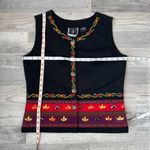 Vintage Valencia Black Denim Embroidered Vest Autumn, S Photo 3