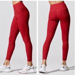 Carbon38 Red Pink Leopard Ribbed 7/8 Legging Photo 1