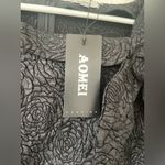 NWT AOMEI Plus Size Flower Short Puff Sleeve High Waist A Photo 4