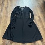 Lulus LULU’S In Hot Dot-Ter Long Sleeve Black Dress Photo 2