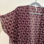 Floral‎ Printed Kimono Top Womens Size S Sheer Cover Up Boho Multicolor Brown Photo 4