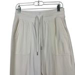 Athleta Farallon Weekender Pants White Cotton Blend Size Small Snap Ankle Jogger Photo 3