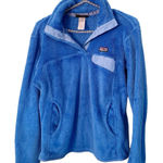 Patagonia Jacket Womens Medium Blue Pullover Sweater Snap-T Teddy Coat Camp Photo 0