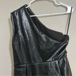 superdown Ella black one shoulder patent faux leather mini dress women’s size XL Photo 9