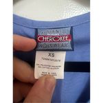 Cherokee Workwear Blue Snap Button Up Scrub Top Woman’s Size XS Photo 4
