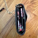 Black Floral Vegan Leather Mini Crossbody Bag Photo 3