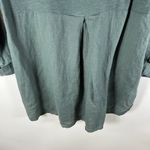 CUT LOOSE Women's GreenLinen Tunic Length Button Down Shirt Size‎ S Boho Flowy Green Photo 9