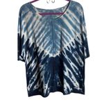 Green Tea Size Large Blue White Tie Dye High Low Tee Soft Casual Oversized Boho Photo 0