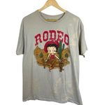 Betty Boop VINTAGE Y2K Rodeo Cowboy Bleach Dye Tee Size L Photo 0