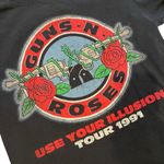 guns n' roses Vintage  “Use Your Illusion Tour 1991” Black Shirt, Sz S Photo 11