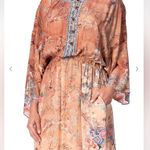 Camilla Orange Fooral Split Pocket Maxi Long Sleeve Size Small Dress Photo 1