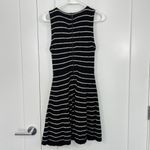 Alice + Olivia  Small Black, White Monah Pinstripe Stretch Knit Sleeveless Dress Photo 8