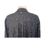 Guess  Sequin Button Up Collared Boyfriend Holiday Oversized Blouse Top Glam Sz M Photo 9