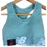 New Balance NWT Sports Bra Womens S Blue Racerback Cut Out Chevron Textured Photo 0