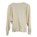 Madewell  Cream Puff Sleeve Henley Sweatshirt Pullover Top Womens Size L Photo 1