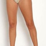 Free People NEW It's Now Cool Gathered Tie Up Bikini Bottom Gold Lurex, size L Photo 0