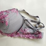 Wacoal  Lavender Purple Lace Pink Floral Embroidered Bra Womens Size 36DDD‎ Photo 2