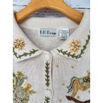 Vintage Ugly Christmas Sweater Women's XL Pink Winter Holiday Beaded Cardigan‎ Photo 4