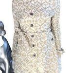 Mossimo Button Down Gold Cream Belted Cotton Trench Coat Women's Size Medium Photo 0