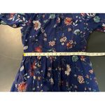 Calvin Klein  Women's Floral A-Line Dress Bell Sleeves Size 8 Blue Fall Cocktail Photo 8