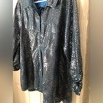 Berek Button up denim Shirt with Sequin Design cotton blend women size L Blue Size L Photo 3