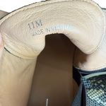 Linea Paolo Wedge sneaker Black gold Snake Print side zip leather heeled bootie Size 11 Photo 7