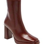 Jeffrey Campbell  Maximal Boot in Brown Size 5 Leather Block Heel Side Zip NEW Photo 0