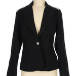 Cache Cachè Elegant Black Blazer with Embellished Shoulders Size 6 Photo 0