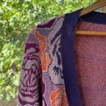 Anthropologie Sleeping On Snow Purple Rose Print Cardigan Size S Photo 3