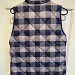 J.Crew Navy Gray Plaid Down Feather Puffer Quilted Vest Full Zip XS Photo 4