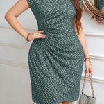 SheIn Teal Patterned Midi Dress Photo 0