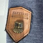 Naketano El Chapo Knows Hoodie Dress L Women Vintage Blue Cowl Neck Owl Logo Photo 6