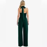 After Six Halter Neck Satin Charmeuse & Crepe Jumpsuit in Evergreen, Siz… Photo 2