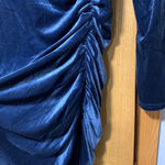 Dark Blue Velvet Long Sleeve Dress Size XL Photo 2