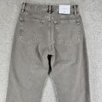 ZARA The Straight Cropped Womens Jeans US 4 / EU 36 Khaki Med Wash Mid Rise New Photo 4